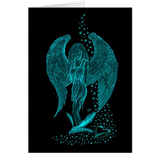 Angel perdu en amour, noir et vert Design (Devant)