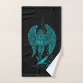 Angel perdu en amour, noir et vert Design (Serviette à main)
