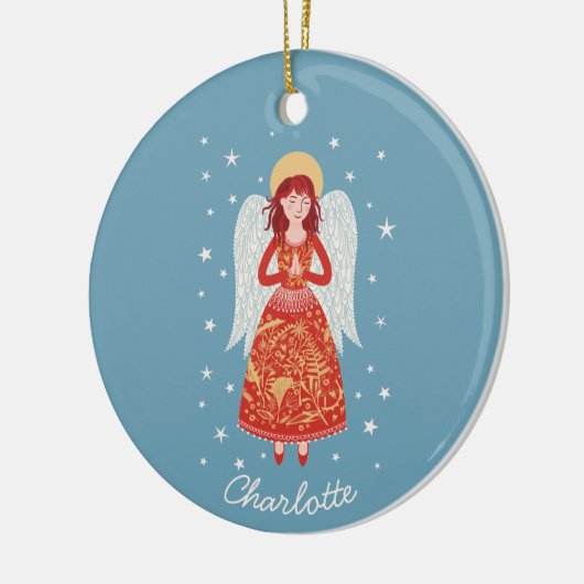 Angel Personalized Keramisch Ornament (Links)