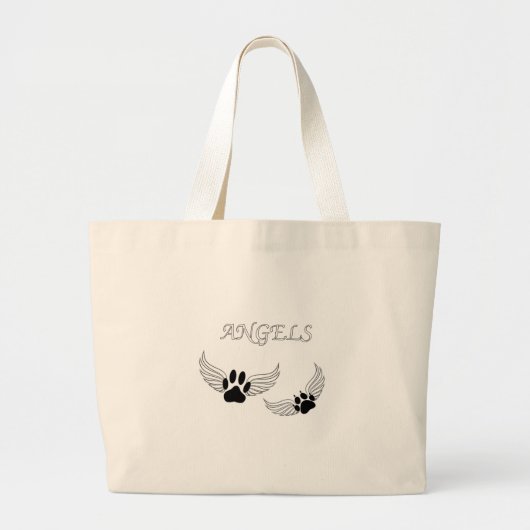 Angel Pet Paws Grote Tote Bag (Voorkant)