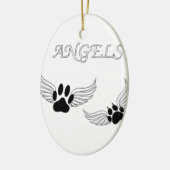 Angel Pet Paws Keramisch Ornament (Links)