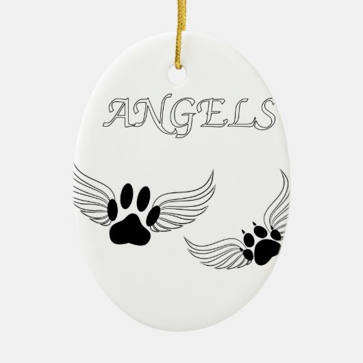 Angel Pet Paws Keramisch Ornament (Voorkant)