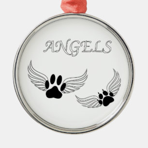 Angel Pet Paws Metalen Ornament