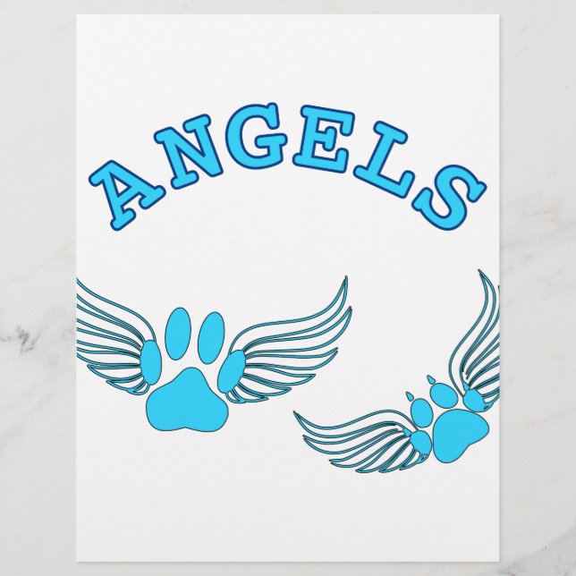 Angel Pet tekent in blauw (Voorkant)
