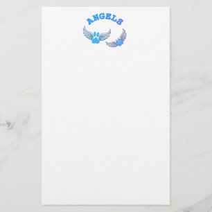 Angel Pet tekent in blauw Briefpapier