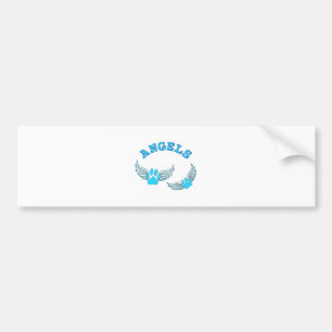 Angel Pet tekent in blauw Bumpersticker