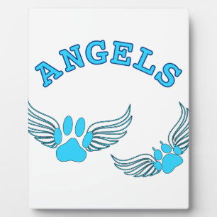 Angel Pet tekent in blauw Fotoplaat