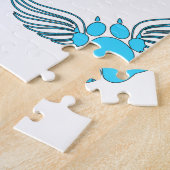 Angel Pet tekent in blauw Legpuzzel (Zijkant)