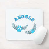 Angel Pet tekent in blauw Muismat (Met muis)