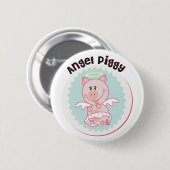Angel_Piggy Ronde Button 5,7 Cm (Voorkant /achterkant)