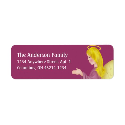 Angel Praying d1 Return Address Labels (Voorkant)