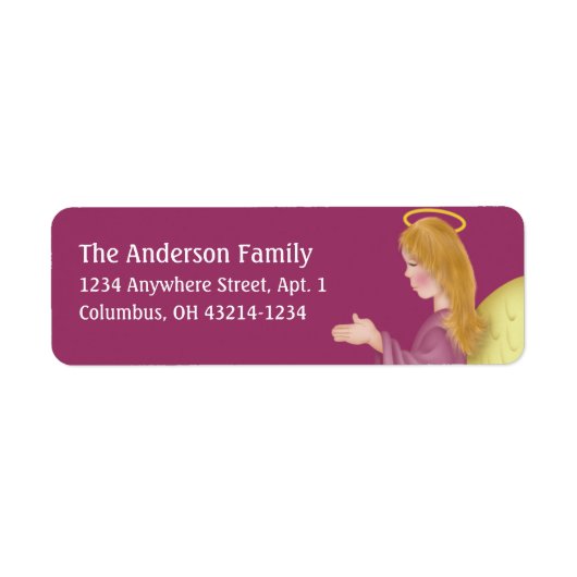 Angel Praying d1b Return Address Labels (Voorkant)