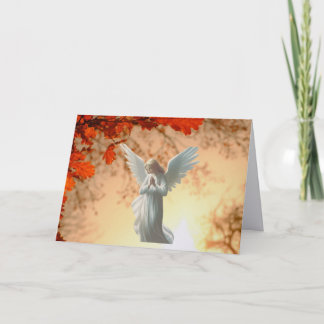 Angel Praying Under Tree Greeting Card Kaart