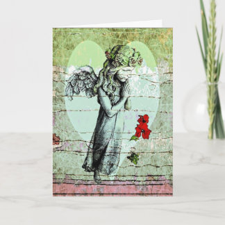 Angel Praying Wenskaart with Heart Kaart