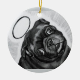 Angel Pug origineel kunstwerk van Carol Zeock Keramisch Ornament