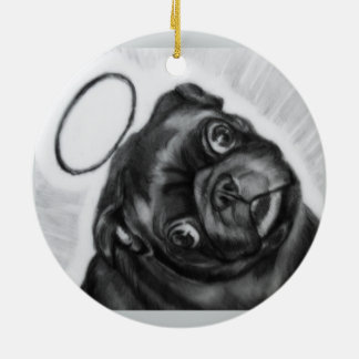 Angel Pug origineel kunstwerk van Carol Zeock Keramisch Ornament