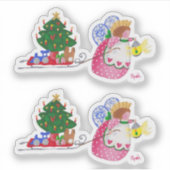 Angel Pulling Sled Sticker (Voorkant)