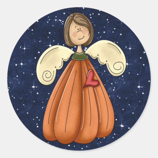Angel Pumpkin Herfst Stickers (Voorkant)
