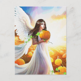 Angel Pumpkin Wings Herfst Prachtige Fantasy Art Briefkaart
