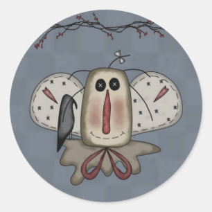 Angel Rag Doll & Crow Ronde Sticker