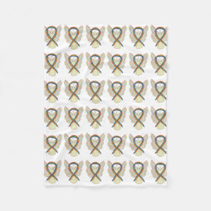 Angel Rainbow Awareness Ribbon Soft Blankets Fleece Deken