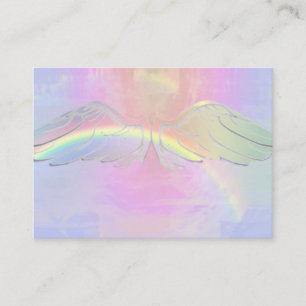 Angel Rainbow Light Sparkle Gold Card Visitekaartje