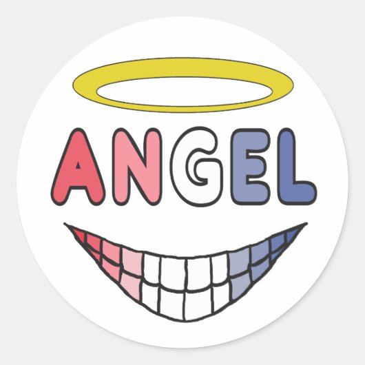 Angel Ronde Sticker (Voorkant)