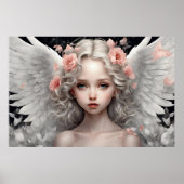Angel Rose Roses Art Moderne Poster (Devant)