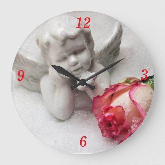 Angel & Rosebud Clock Grote Klok (Voorkant)