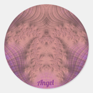 ANGEL~ Roze en Paars ~ Ronde Sticker
