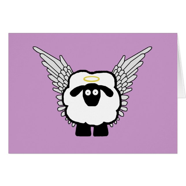 Angel Sheep Card (Voorkant Horizontaal)