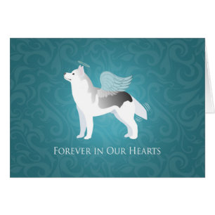 Angel Silver Gray Siberian Husky Pet Sympathcard