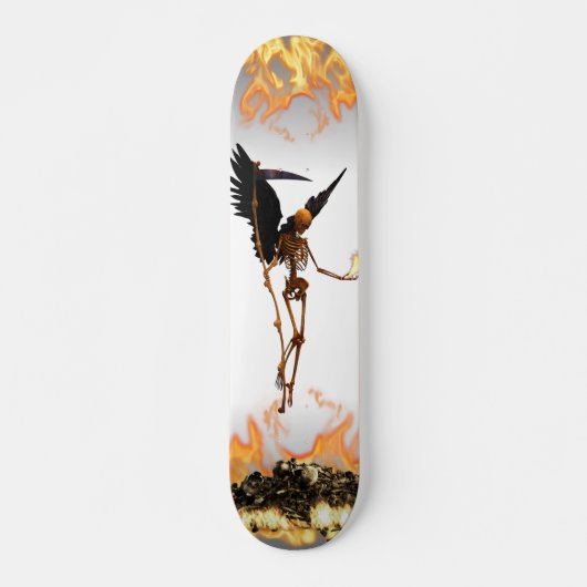Angel Skeleton Demon Wings Flames Skateboard (Voorkant)