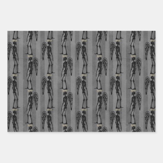 Angel Skeletons Kerst inpakpapier (Voorkant)