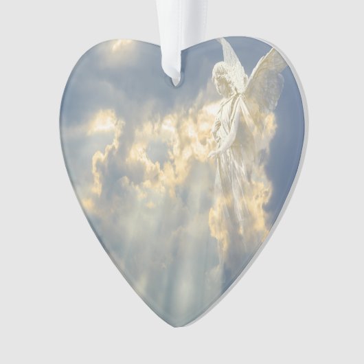 Angel Sky Clouds Dated Photo Custom Ornament (voorkant)