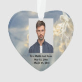 Angel Sky Clouds Dated Photo Custom Ornament (achterkant)