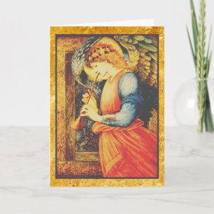 Angel speelt een flageolet fine art feestdagen kaart