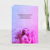 ANGEL SPEELT LYRA OVER DE CLOUDS Blue Pink Feestdagen Kaart (Achterkant)