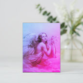 ANGEL SPEELT LYRA OVER DE CLOUDS BRIEFKAART (Staand voorkant)