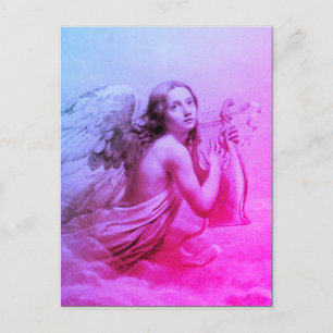 ANGEL SPEELT LYRA OVER DE CLOUDS BRIEFKAART