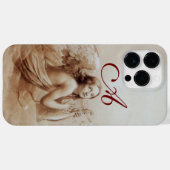 ANGEL SPEELT LYRA OVER DE CLOUDS brown monogram Case-Mate iPhone Case (Achterkant (horizontaal))