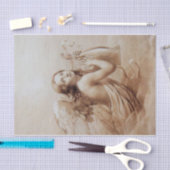 ANGEL SPEELT LYRA OVER DE CLOUDS brown sepia Tissuepapier (Craft)