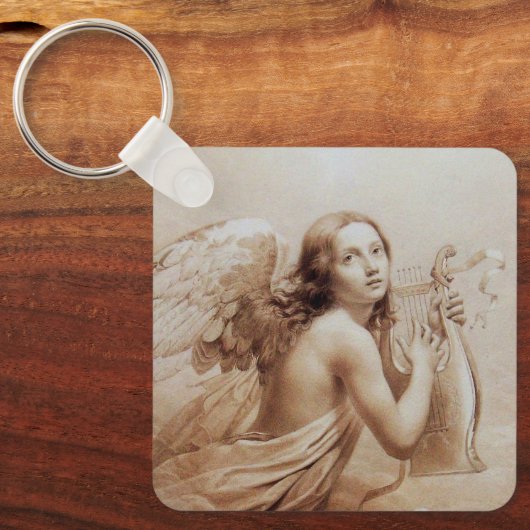 ANGEL SPEELT LYRA OVER DE CLOUDS brown Sleutelhanger (Voorkant)