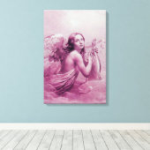ANGEL SPEELT LYRA OVER DE CLOUDS CANVAS AFDRUK (Insitu (Houten vloer))