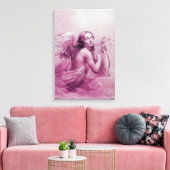 ANGEL SPEELT LYRA OVER DE CLOUDS CANVAS AFDRUK (Insitu (Woonkamer))