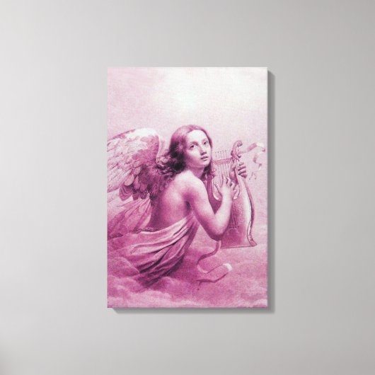 ANGEL SPEELT LYRA OVER DE CLOUDS CANVAS AFDRUK (Voorkant)