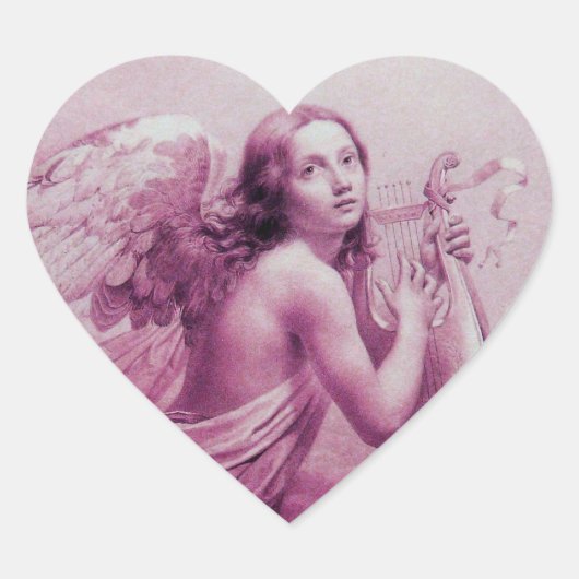 ANGEL SPEELT LYRA OVER DE CLOUDS, hart Hart Sticker (Voorkant)