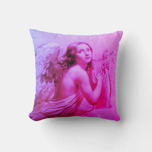 ANGEL SPEELT LYRA OVER DE CLOUDS Pink Blue Kussen
