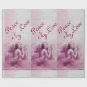 ANGEL SPEELT LYRA OVER DE CLOUDS Pink Cadeaupapier (Vlak)