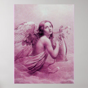 ANGEL SPEELT LYRA OVER DE CLOUDS POSTER